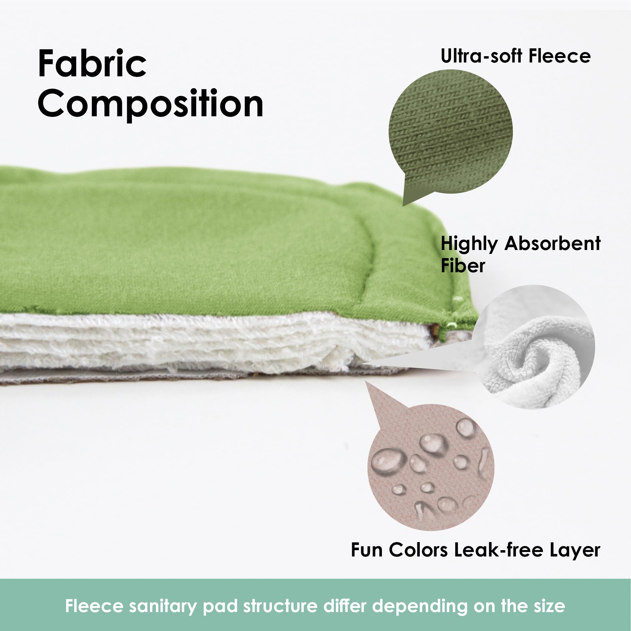 wegreeco 6 Pcs Reusable Menstrual Pads, Ultra Absorbent Cloth Pads for Heavy Flow, Sanitary Pads for Teens, Women, Nonslip, Inne