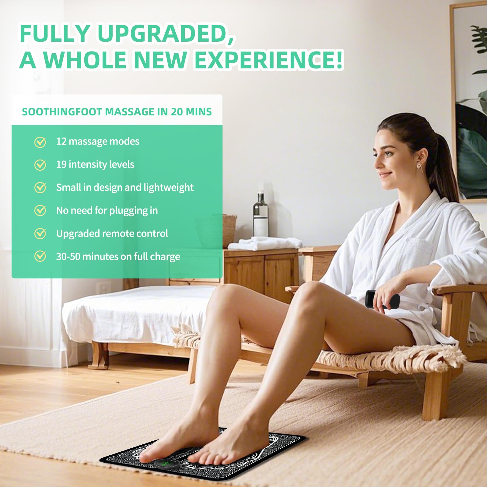 airgoal EMS Foot Massager, MHD TENS Transcutaneous Electrical Nerve Stimulator (TENS), Powered Musele Stimulator (PMS), 12 Opera