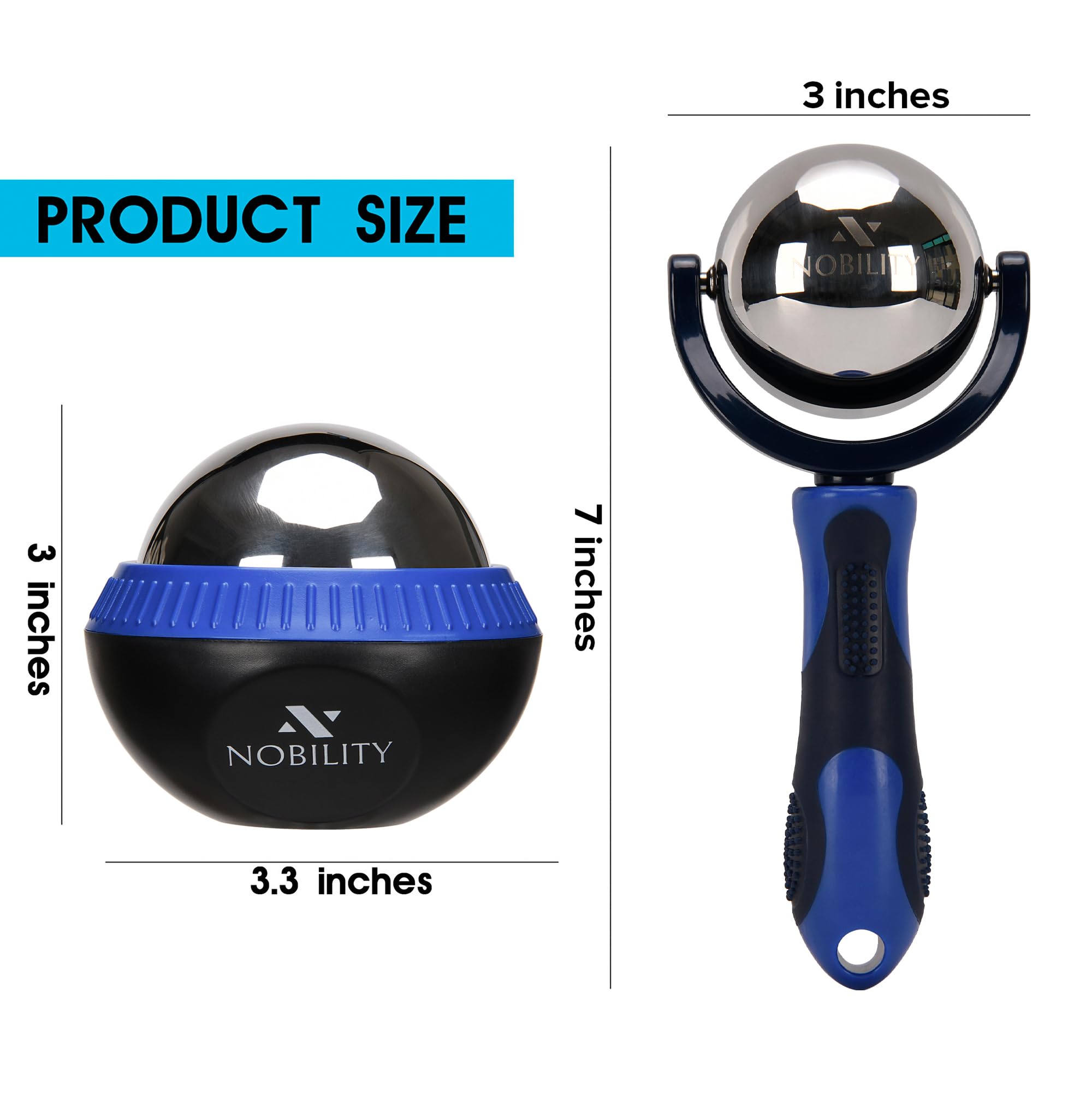 Nobility Massage Ball Roller- Ice Cold and Hot for Deep Tissue and Sore Muscle Relief of Stiffness and Stress, Body, Neck, Back,