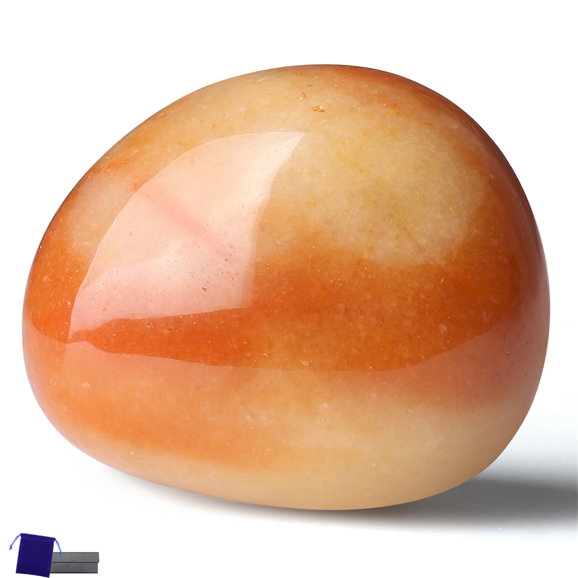 YATOJUZI 1.6''-2'' Yellow Jade Natural Crystals and Healing Stones Worry Stones Polished Rocks Yellow Gemstones Palm Stone for M