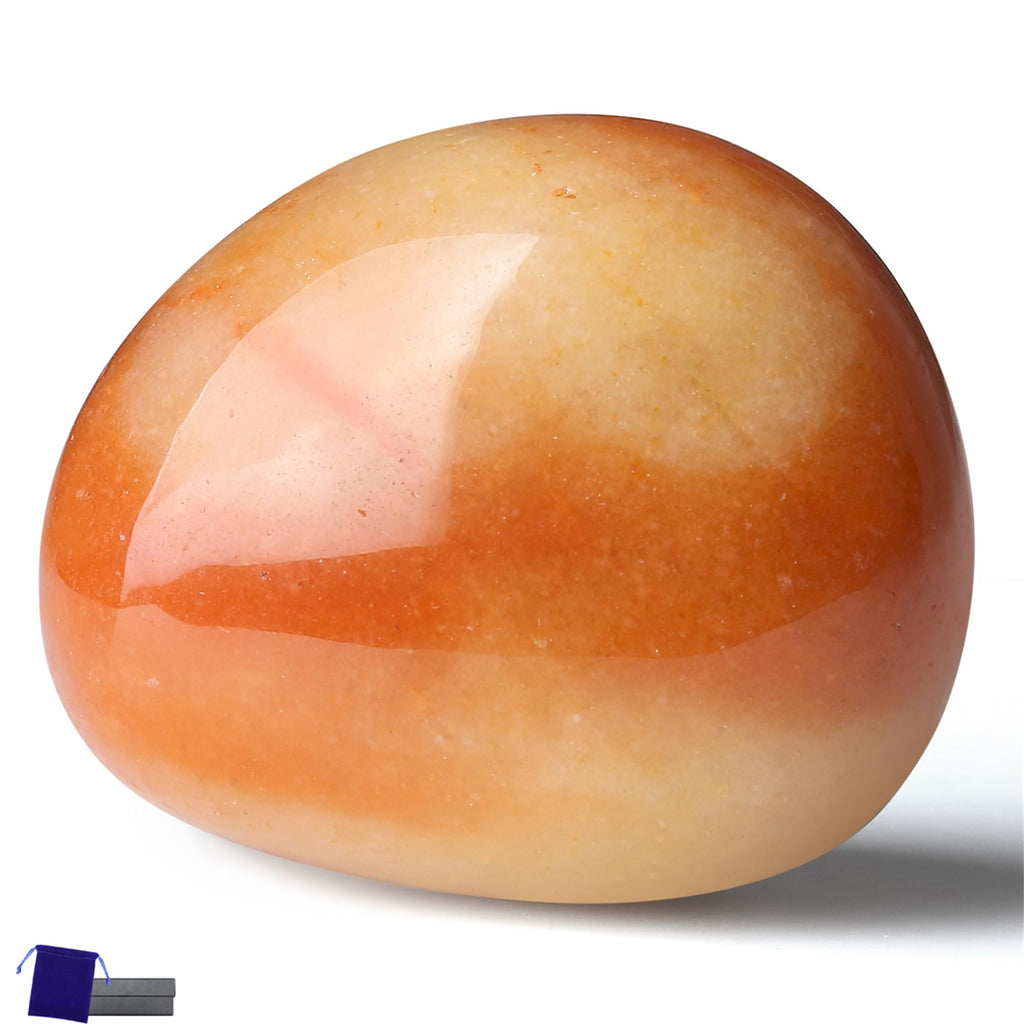 YATOJUZI 1.6''-2'' Yellow Jade Natural Crystals and Healing Stones Worry Stones Polished Rocks Yellow Gemstones Palm Stone for M