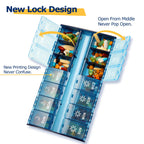 XL Large Weekly Pill Organizer 2 Times A Day, Hinged Lids Daily Vitamin Pill Box Holder Am Pm, Big Pill Container 7 Day, Medicat