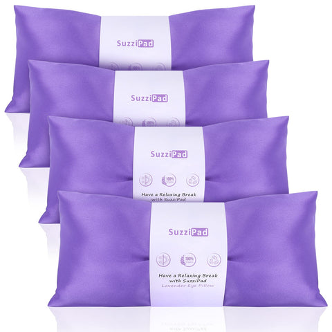 SuzziPad Lavender Eye Pillows for Relaxation with Aromatherapy, Weighted Mask for Sleeping, Hot & Cold Therapy Compress for Dry 