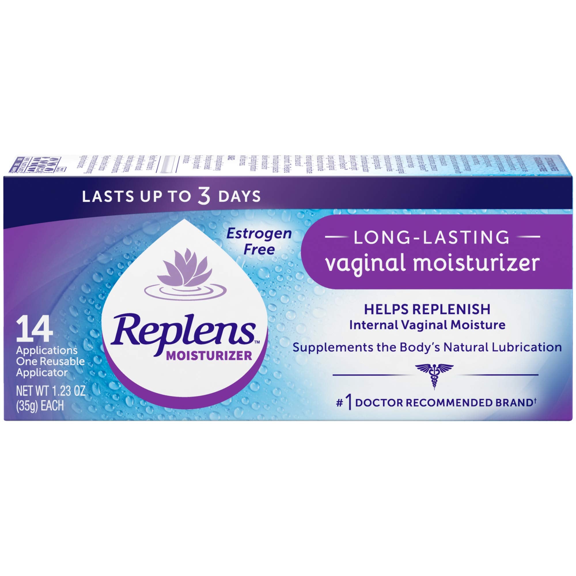 Replens Long-Lasting Vaginal Moisturizer, 14ct with reusable applicator