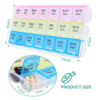 Large Weekly Pill Organizer 4 Times A Day, Moisture-Proof 7 Day Pill Box, Travel Pill Cases Portable for Pills Vitamin Fish Oil