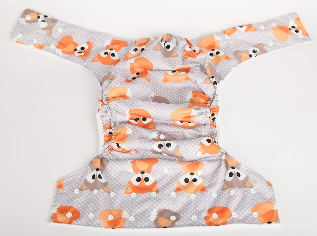 Sigzagor Teen Adult Cloth Diaper Nappy Reusable Washable for Disability Incontinence (Baby Fox)