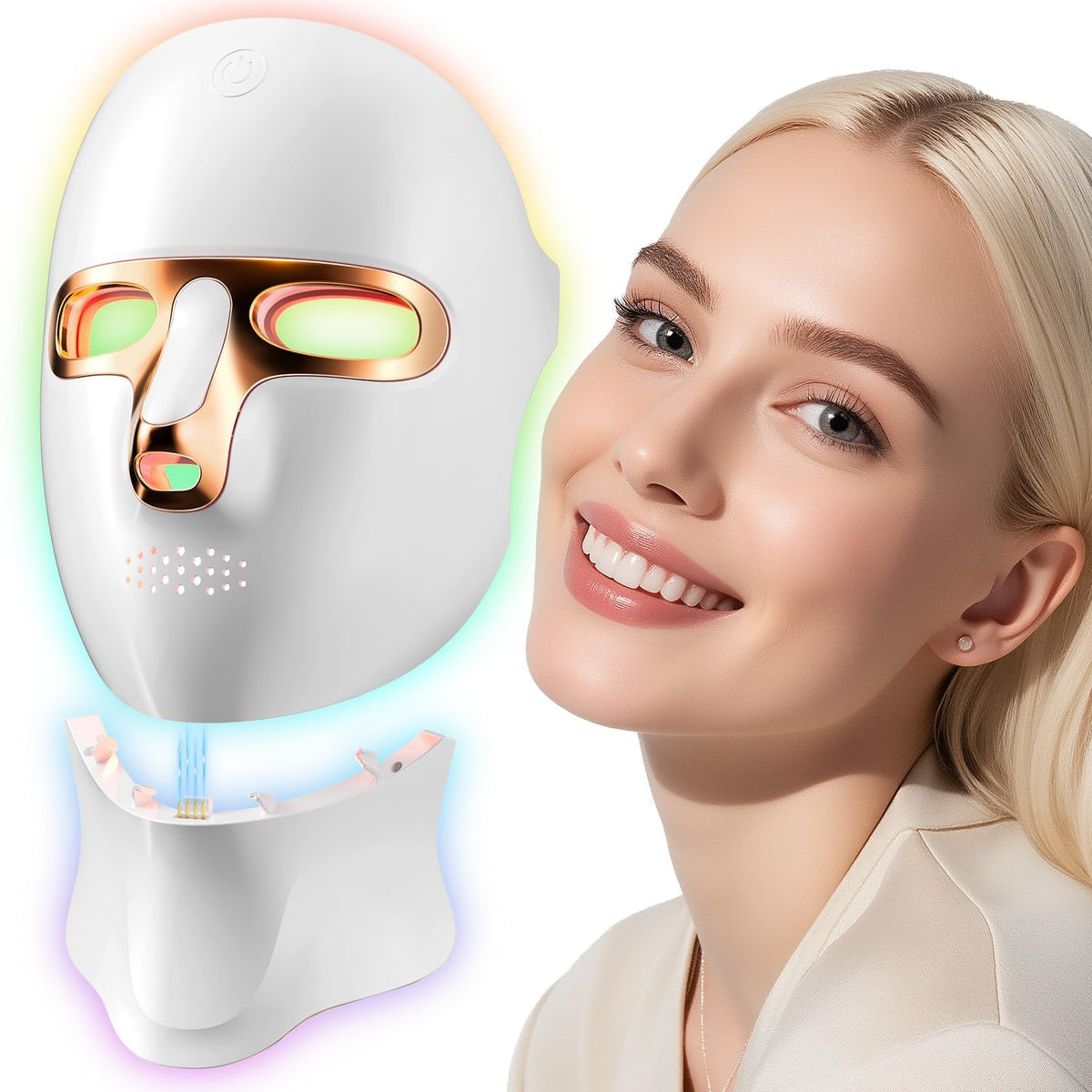 ONLUKY Red Light Therapy Mask USBC Rechargeable LED Face Mask