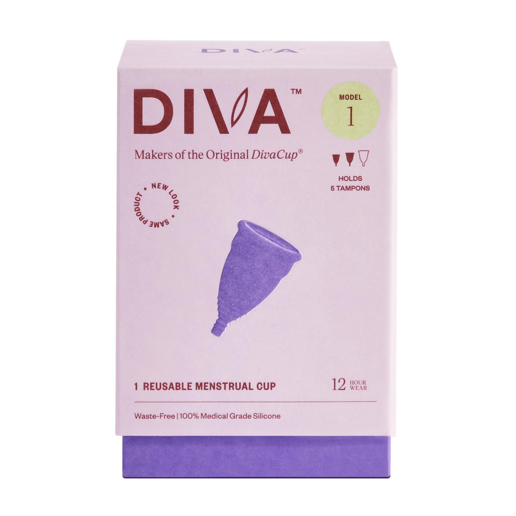 DIVA Cup - Medical Grade Silicone Cup for Period Care - Reusable Menstrual Cup - Up to 12 Hours of Continuous Wear - Model 1 (Fo