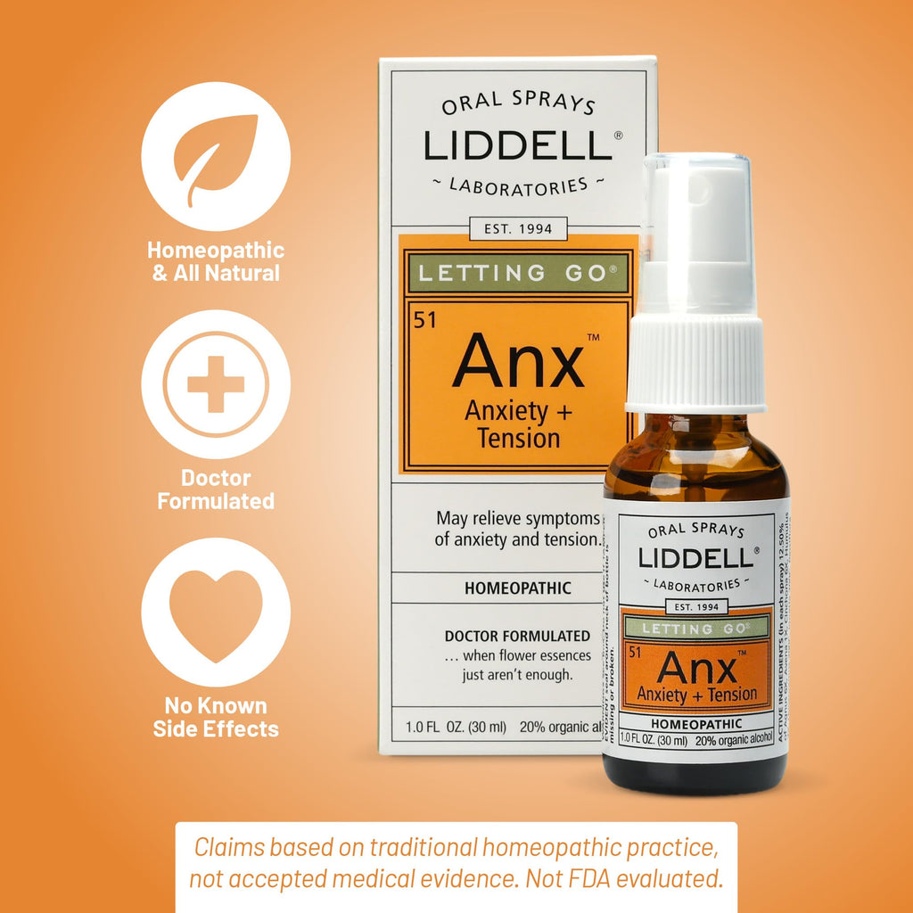 Liddell Letting Go - Homeopathic Remedies - Oral Spray for Symptoms of Anxiousness, Stress and Restlessness - Natural Calm Spray
