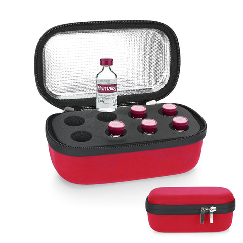 YOUSHARES Insulin Fridge Holder Storage Case Organizer, Insulin Vial Organizer Bag Fits Standard 10ml U-100 Vials, Built-in Alum