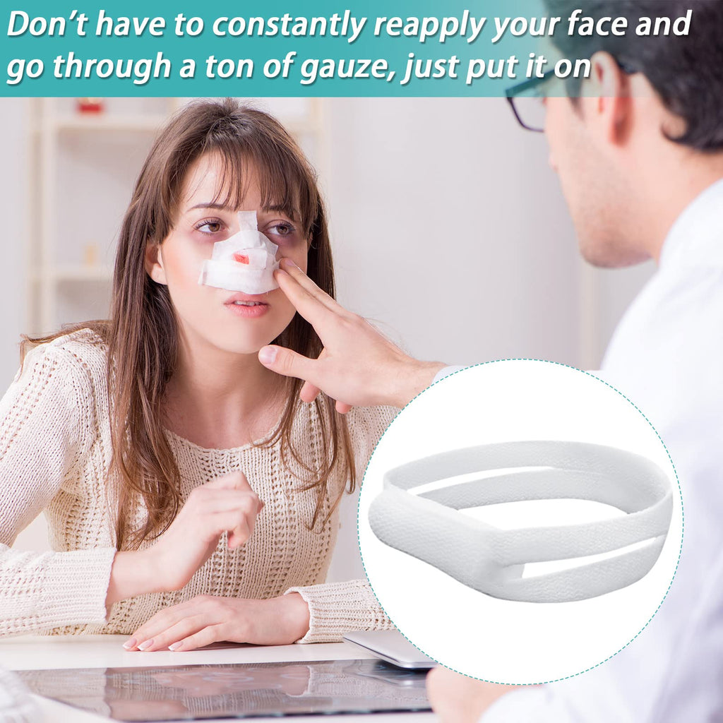 Patelai Elastic Nose Bandage, External Nasal Bandage Dressing Holder with High Absorption Capacity for Nose, White(20 Pcs)
