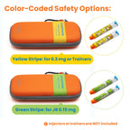 weefla Empty Hard-Shell Carry Case for EpiPen, Ultra Slim Holder for 2 Epi Pen Auto-Injectors, High-Visibility, Splash Resistant