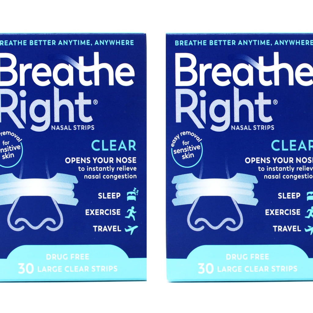 Breathe Right Nasal Strips Clear Large - 30 Strips-2 Count
