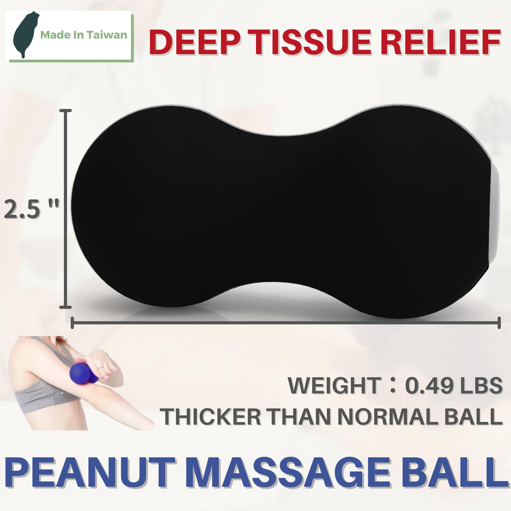 LEZER Peanut Massage Ball, Double Lacrosse Massage Ball, Mobility Ball, Deep Tissue Massage, Physical Therapy, Myofascial Releas