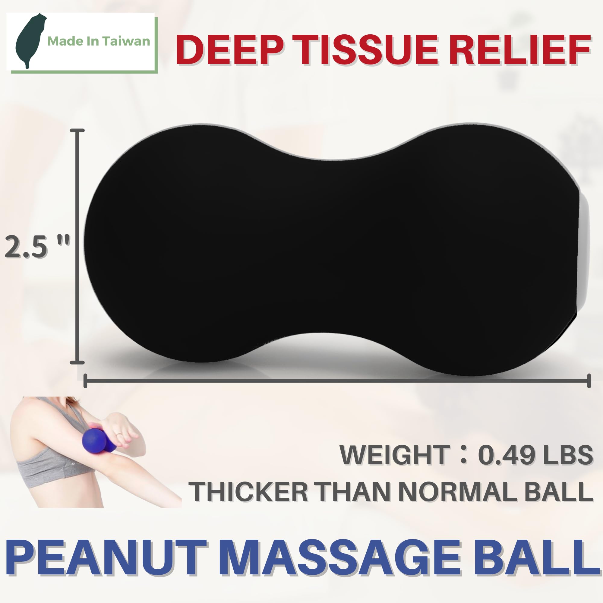 LEZER Peanut Massage Ball, Double Lacrosse Massage Ball, Mobility Ball, Deep Tissue Massage, Physical Therapy, Myofascial Releas