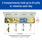 Medcenter FSA HSA Eligible Monthly Pill Box Organizer, 4 Times a Day, Extra Large 31 Daily Pill Cases with Compartments for Vita