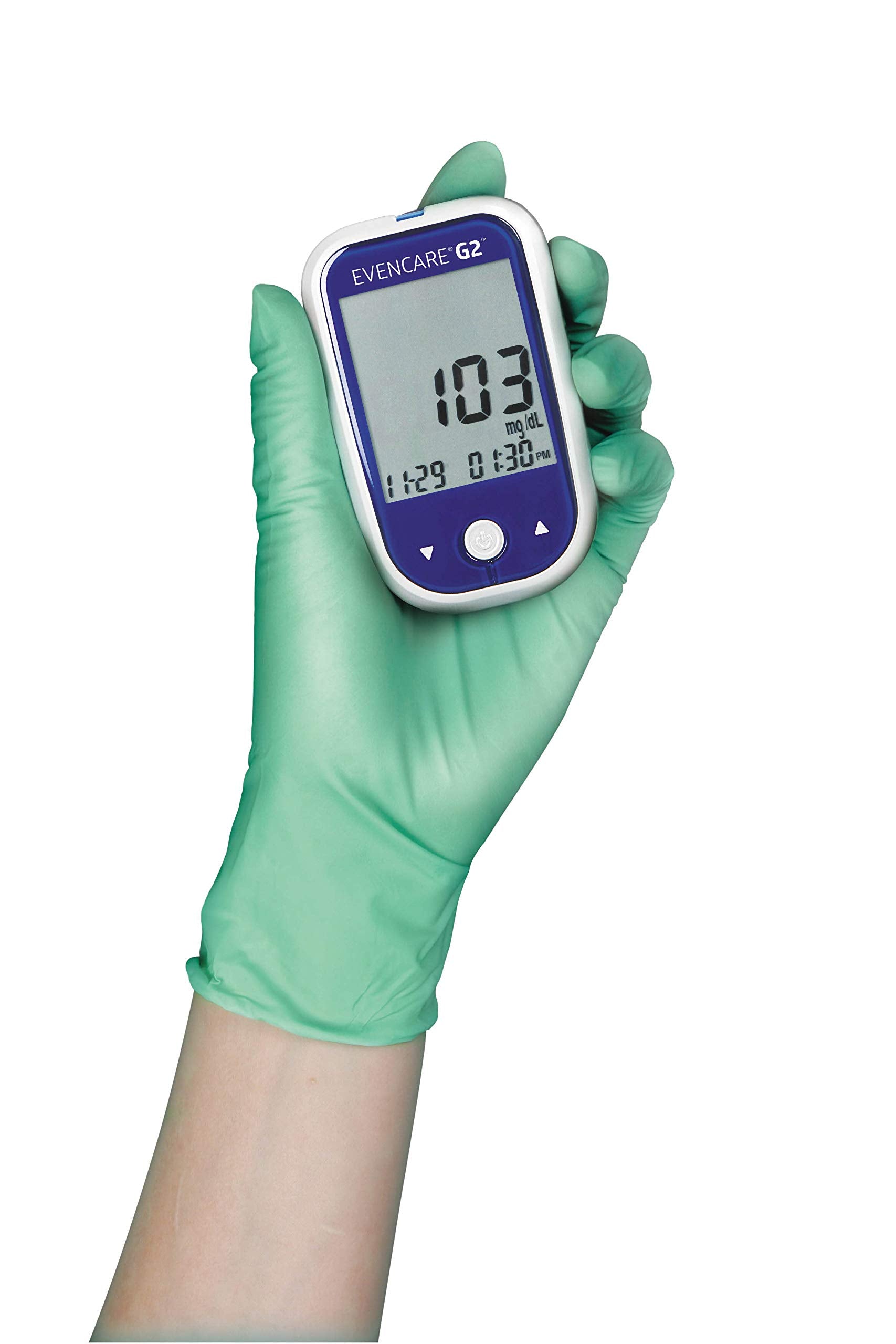 Medline EvenCare G2 Blood Glucose Monitoring Meter, Self-Testing Diabetic Care, 6 Sec Results, Batteries, Guide, Carrying Case,