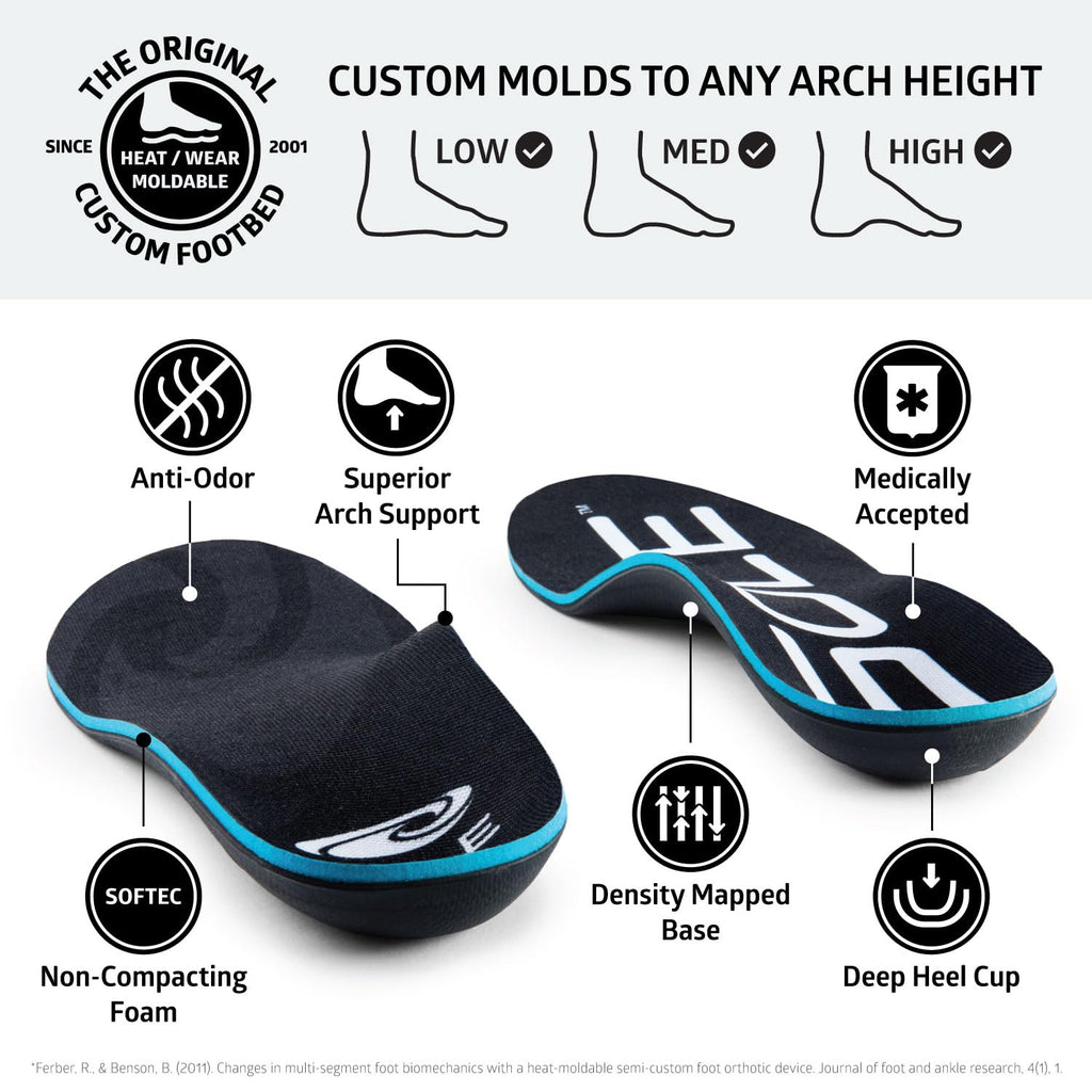 SOLE Active Thick Shoe Insoles - Orthotic Arch Support Inserts for Plantar Fasciitis Relief and Comfort - Mens Size 9/Womens Siz
