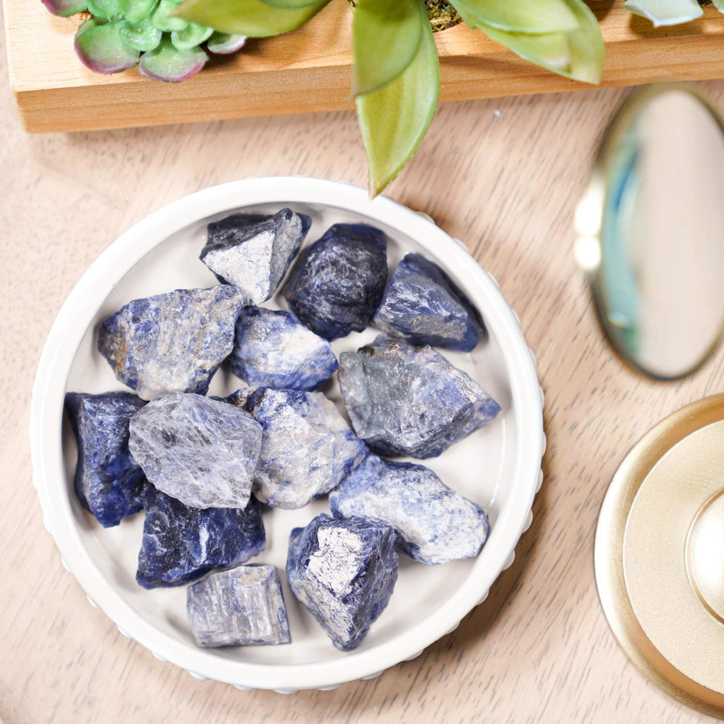 Crystal Allies 1 Pound Bulk Rough Blue Sodalite Reiki Crystal Healing Stones Large 1