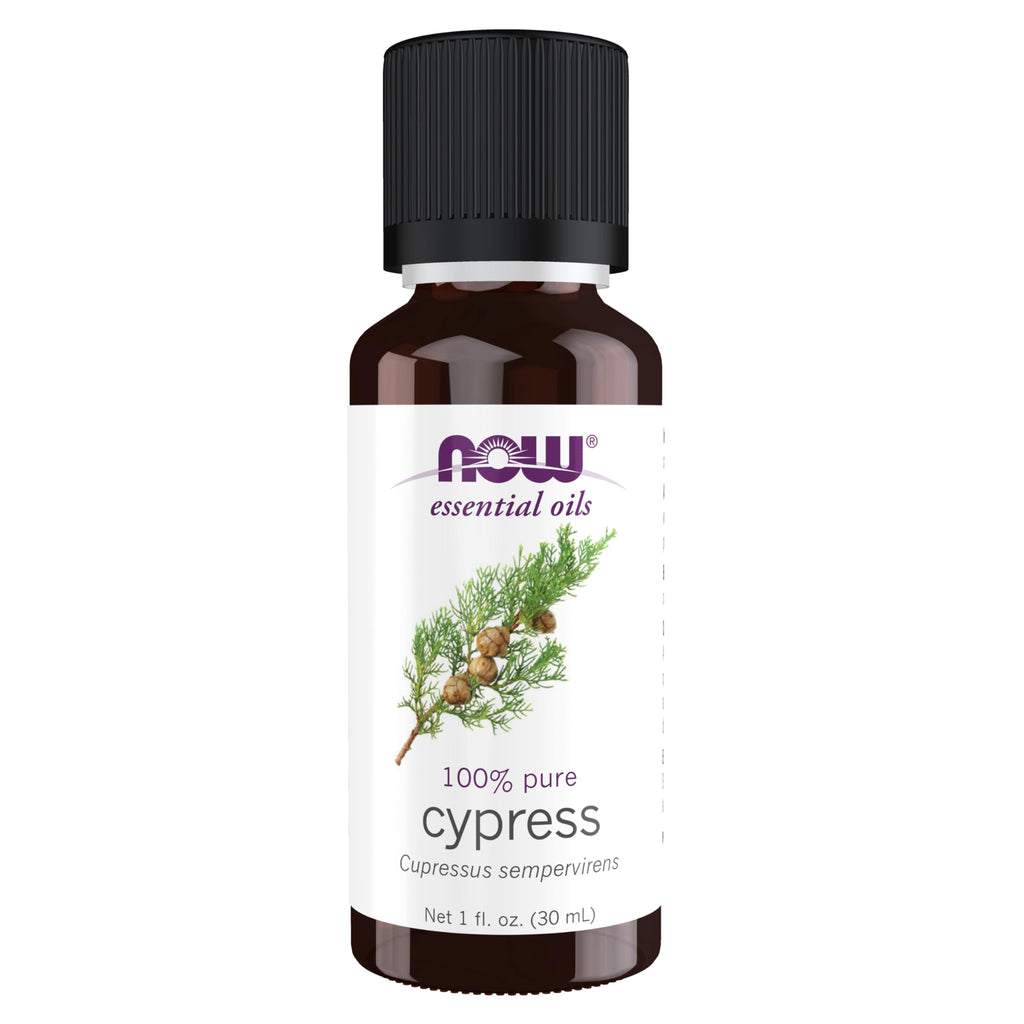 NOW Essential Oils, Cypress Oil, Balancing Aromatherapy Scent, Steam Distilled, 100% Pure, Vegan, Child Resistant Cap, 1-Ounce