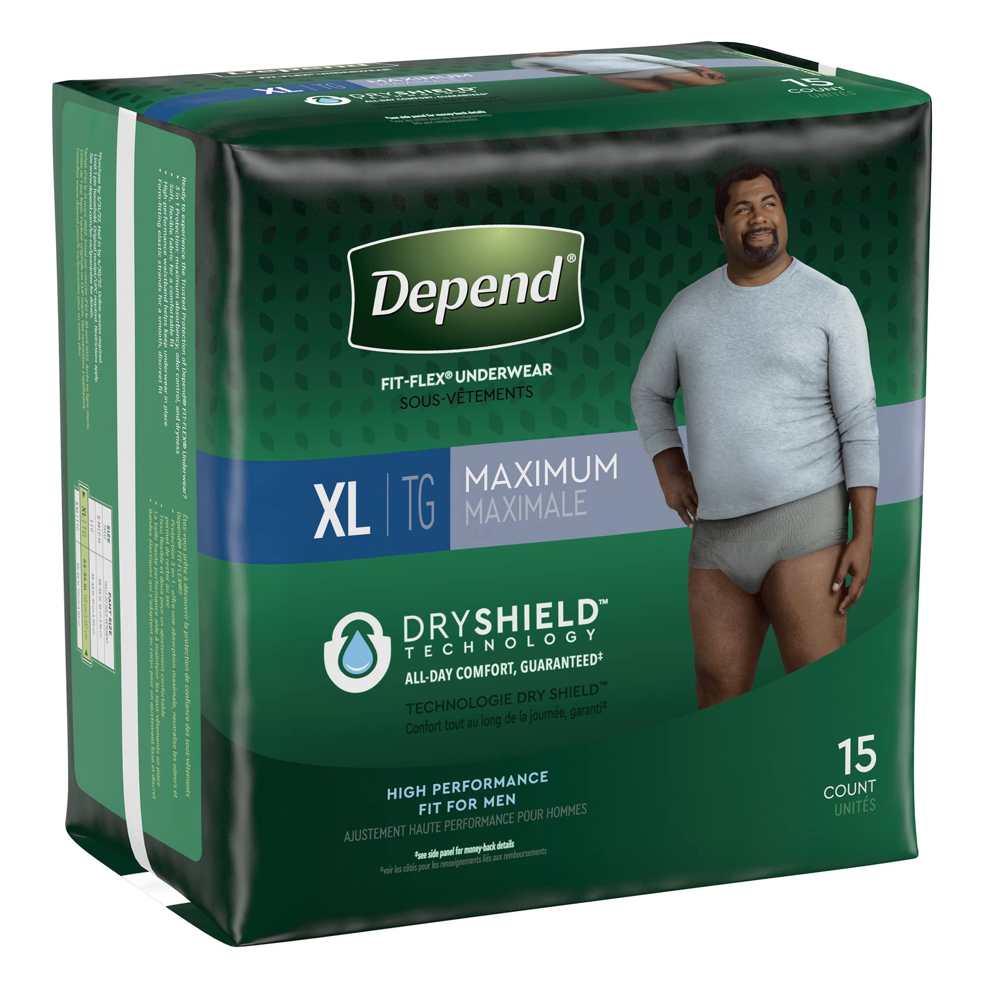 Depend FIT-FLEX Adult Underwear Pull On X-Large Disposable Heavy Absorbency, 47930 - CASE of 30