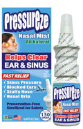 Pressureze All Natural Preservative-Free Sterile Nasal Spray - Fast Relief Nasal Spray - for Sinus Allergies, Loud Snoring & Con