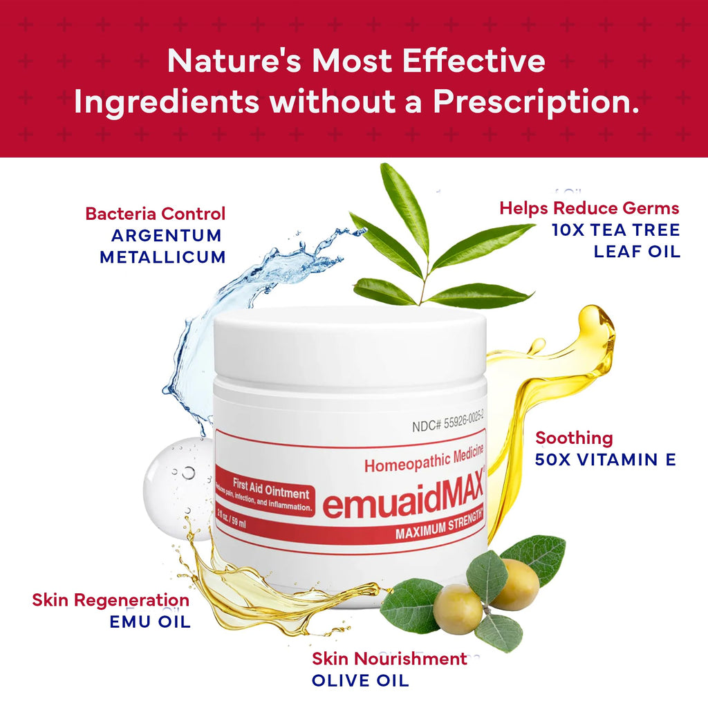 emuaid EMUAIDMAX Eczema Ointment, Maximum Strength Soothing Relief for Eczema, Psoriasis, Athletes Foot, Jock Itch, Rashes, Itch