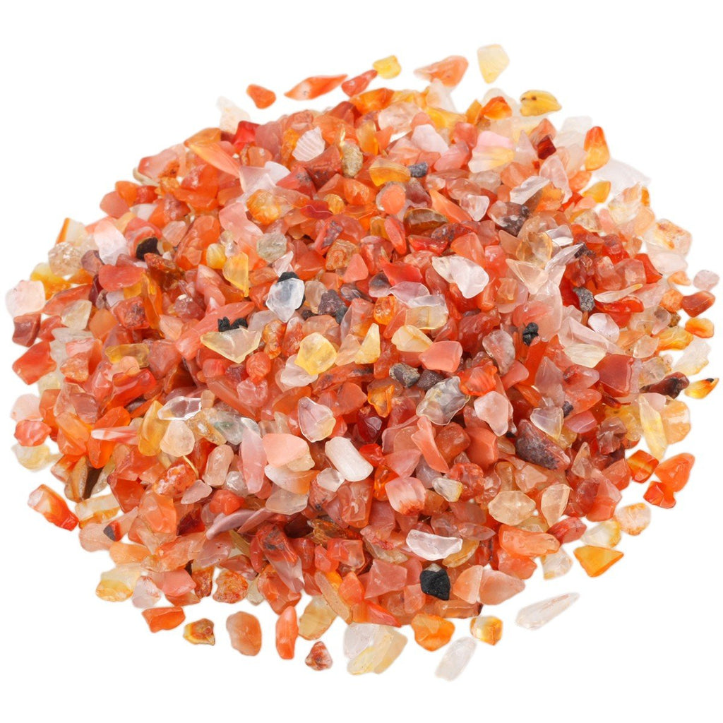 SUNYIK Natural Carnelian Tumbled Chip Stone, Sacral Chakra Crystal Pillow for Healing Reiki, Sphere Sculpture Figurine Point Dis