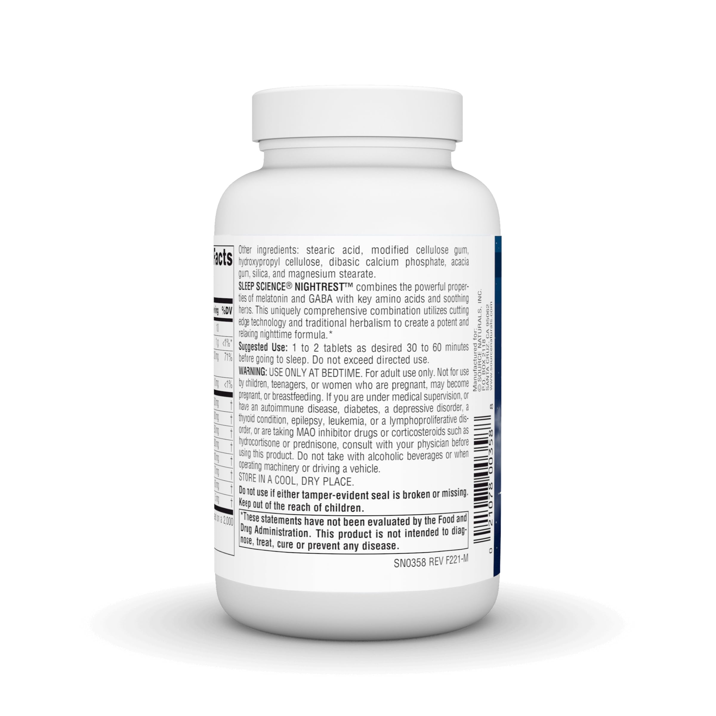Source Naturals Sleep Science NightRest with Melatonin - BioAligned MultiNutrient & Herb Complex, for Rest & Relaxation Support*