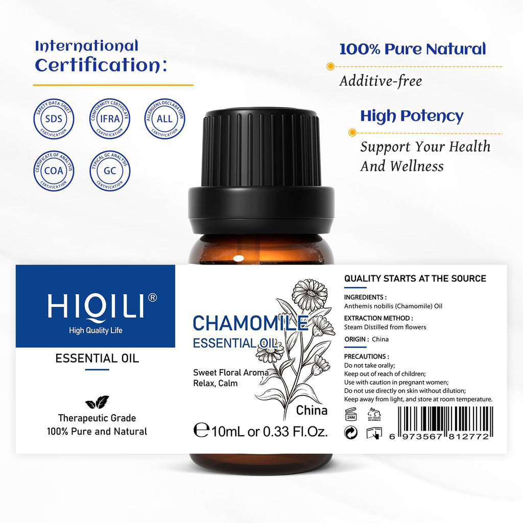HIQILI Chamomile Essential Oil,Pure Roman for Diffuser -10ml
