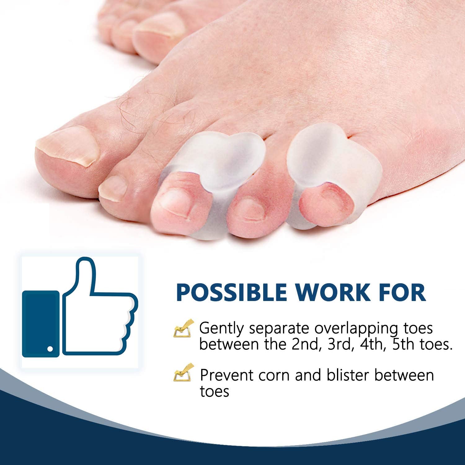JKcare Pinky Toe Separators (Single Loop), Little Toe Spacers & Protectors for Overlapping Toe, Bunionette, Corn and Blister -10