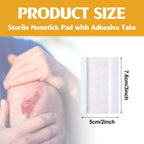 Colingmill 150 Pcs Non-stick Pads with Adhesive Tabs Easy Removal Breathable Gauze Pads 2 x 3 Non-adhesive Wound Dressing Highly