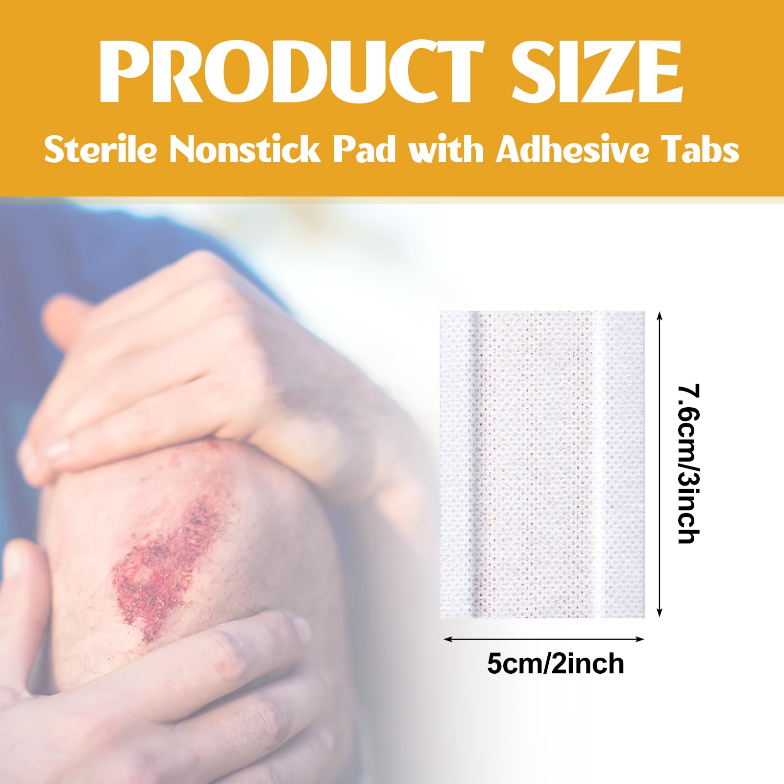 Colingmill 150 Pcs Non-stick Pads with Adhesive Tabs Easy Removal Breathable Gauze Pads 2 x 3 Non-adhesive Wound Dressing Highly