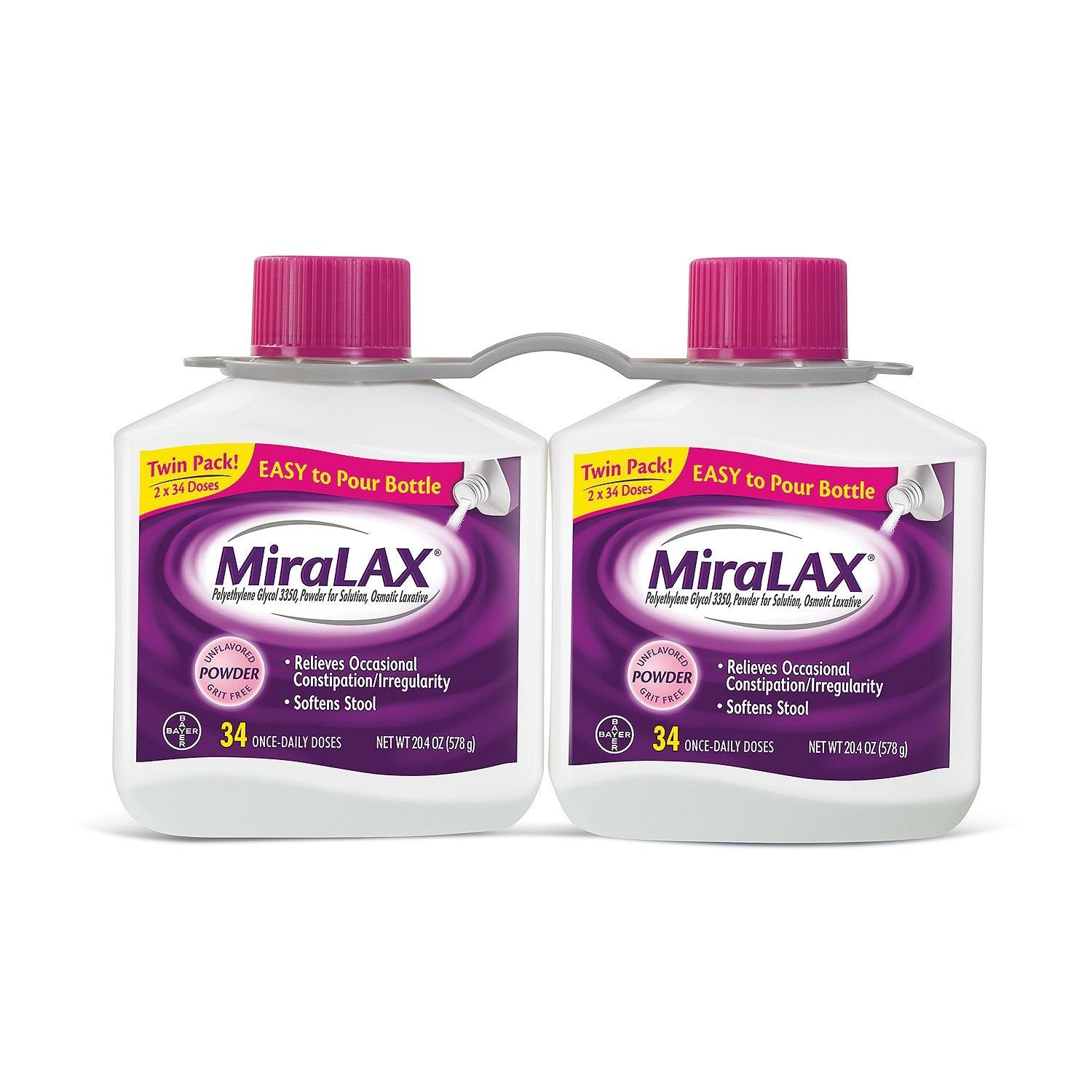 MiraLAX Supplement Powder For Bloating, 40.8 Ounce