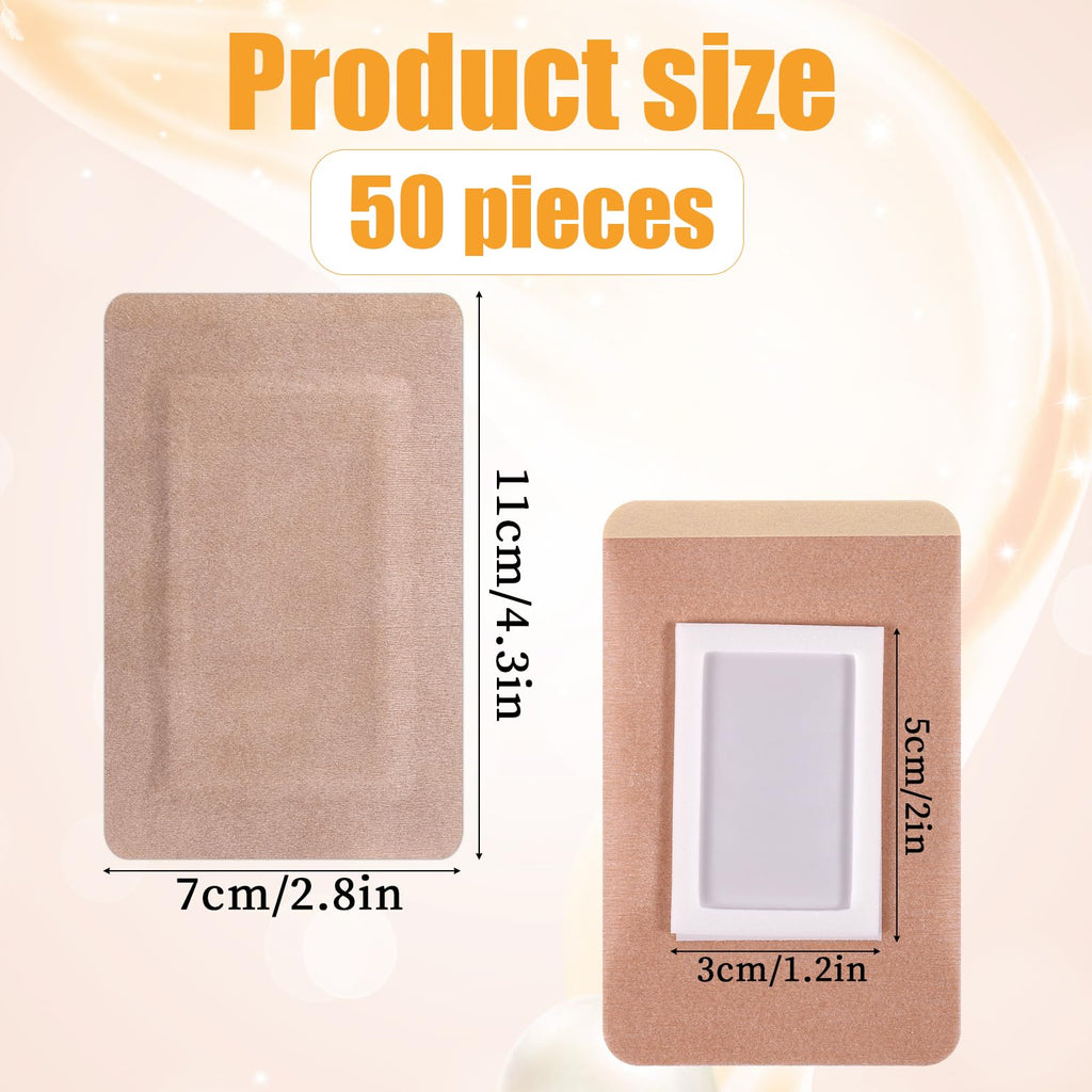 50 Pcs Castor Oil Pack Wraps Pads for Belly Button, Highly Absorbent Disposable Self-Adhesive Patches Accessories Supplies Equip