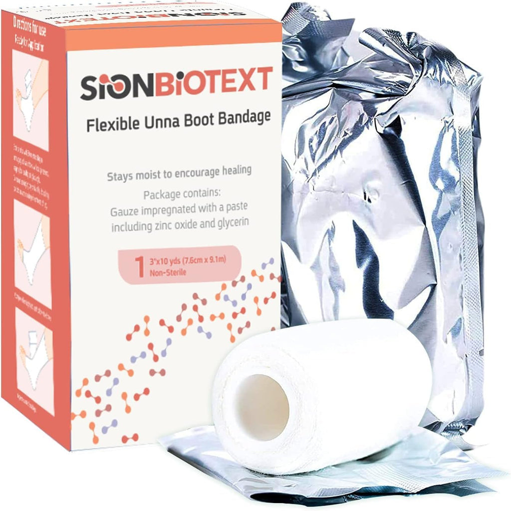 Sion Biotext Unna Boot with Zinc Flexible Compression Bandage Maintain Moist Healing Environment Medical Dressing Wrap Gauze - E