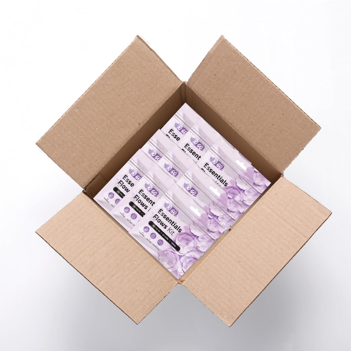 Essential Flow Kit  Case of 60 Individually Packed Period Kits for Schools, Students & Emergency Needs | Includes 3 Pantiliners