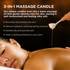 Hemp Seed 3-in-1 Massage Candle, Nag Champa Scent - 6 oz. - Candle, Massage Oil & Moisturizer in One - Hemp Seed, Coconut, Apric