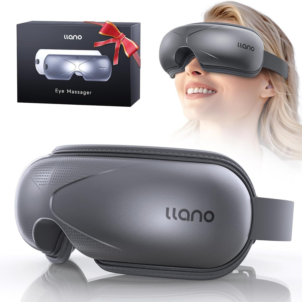 Llano Valentine's Day Mother's Day Gift,Upgrade Eye Massager with Heat, Portable Eye Massage with Bluetooth Music, Eye Mask Mass