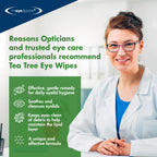 The Eye Doctor Tea Tree Oil Eyelid Wipes - 40 x Single Use Eye Cleaning Wipes for Daily Lid Care - Individual Preservative Free