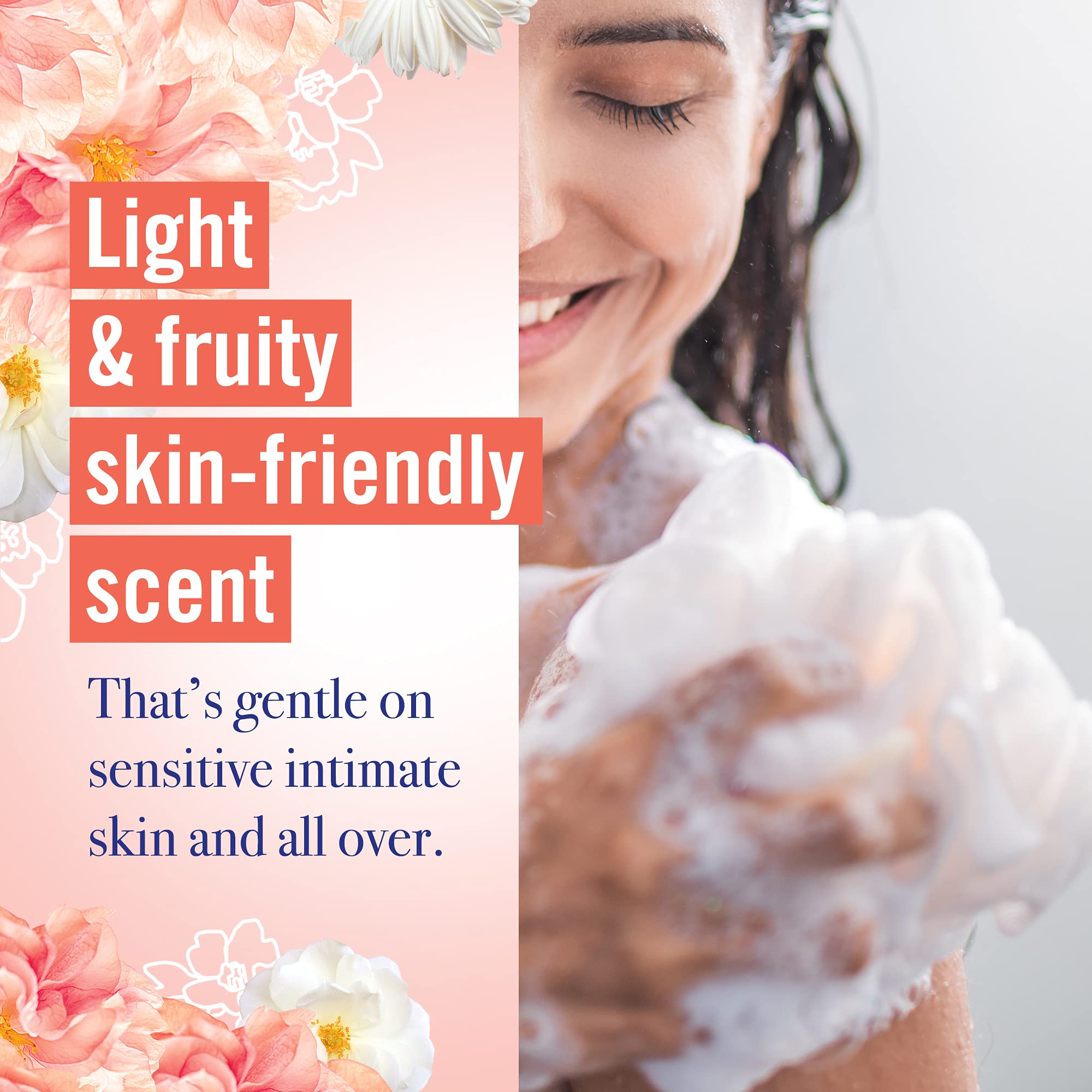 Vagisil Feminine Wash for Intimate Area Hygiene, Scentsitive Scents, pH Balanced and Gynecologist Tested, Peach Blossom, 12 oz (