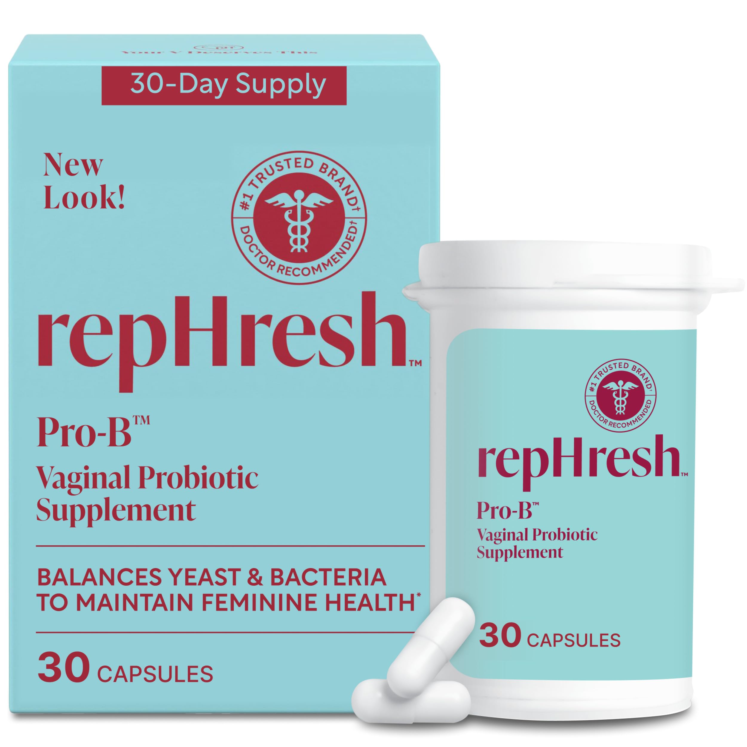 RepHresh Pro-B Womens Probiotic, Probiotic Supplement for Women, 30 Oral Capsules