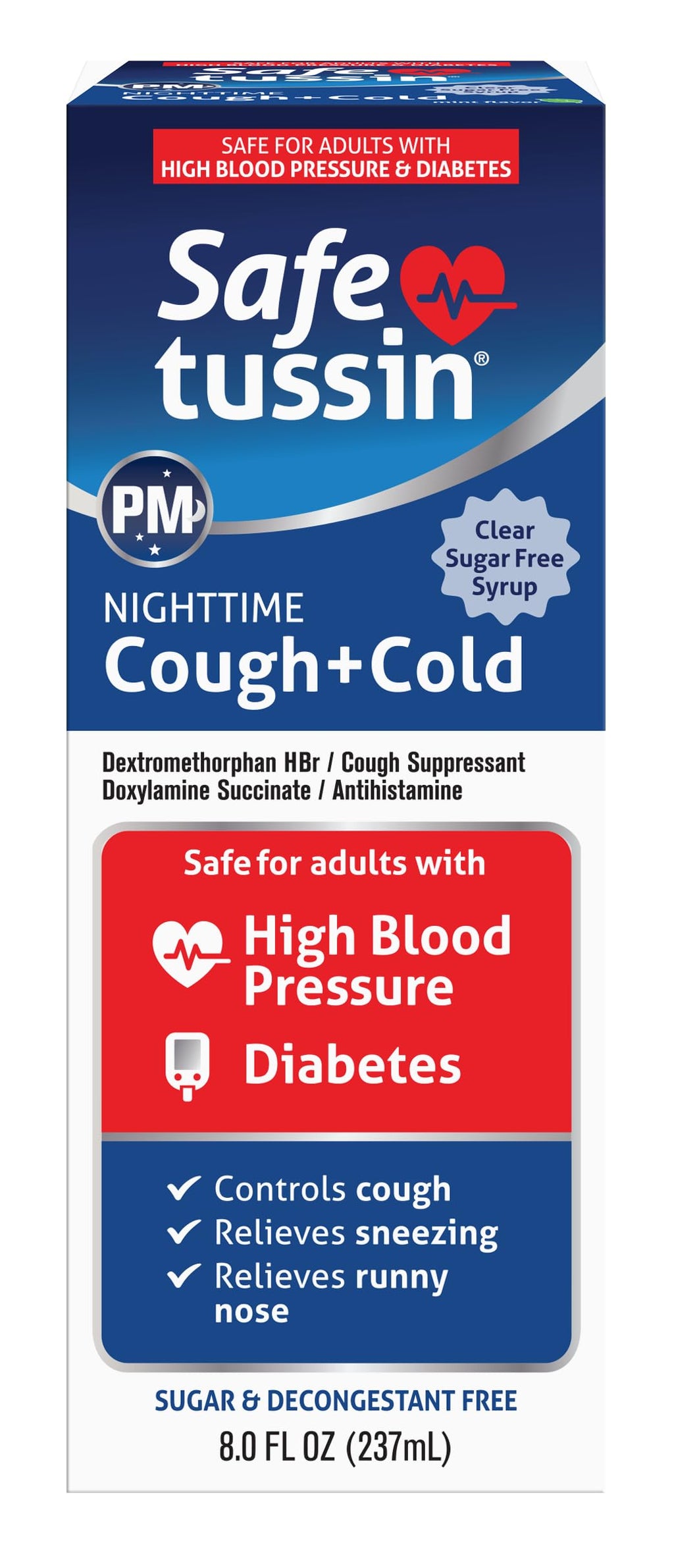 Safetussin PM Nighttime Cough + Cold Relief 8oz Liquid