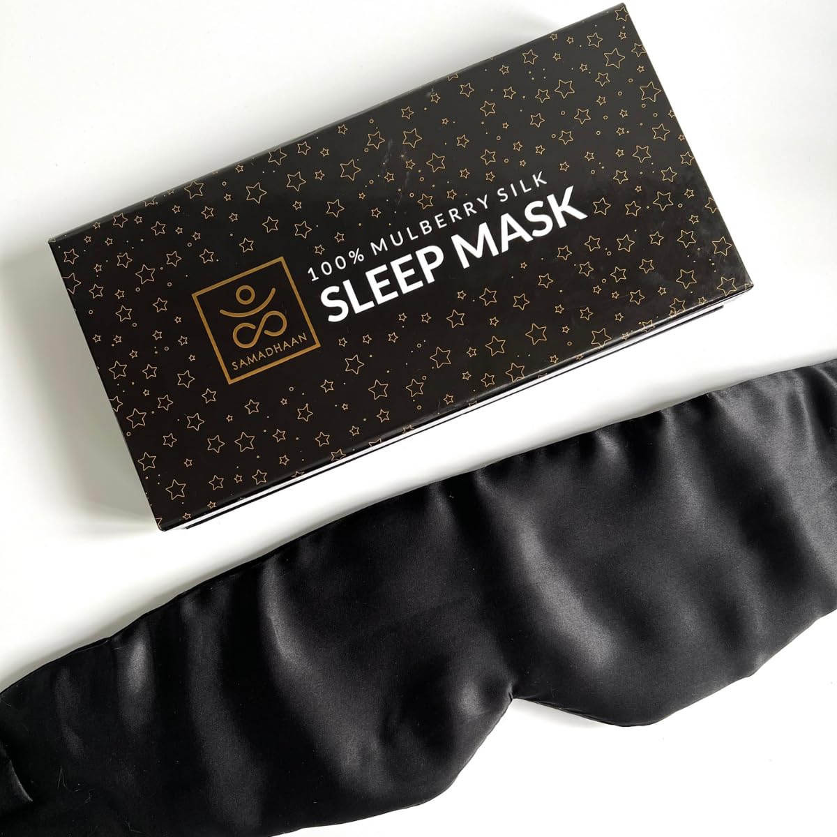 Samadhaan 100% Mulberry Silk Sleep Mask For Side Sleepers | Eye Mask For Men & Women With Adjustable Headband, Eye Mask & Blindf