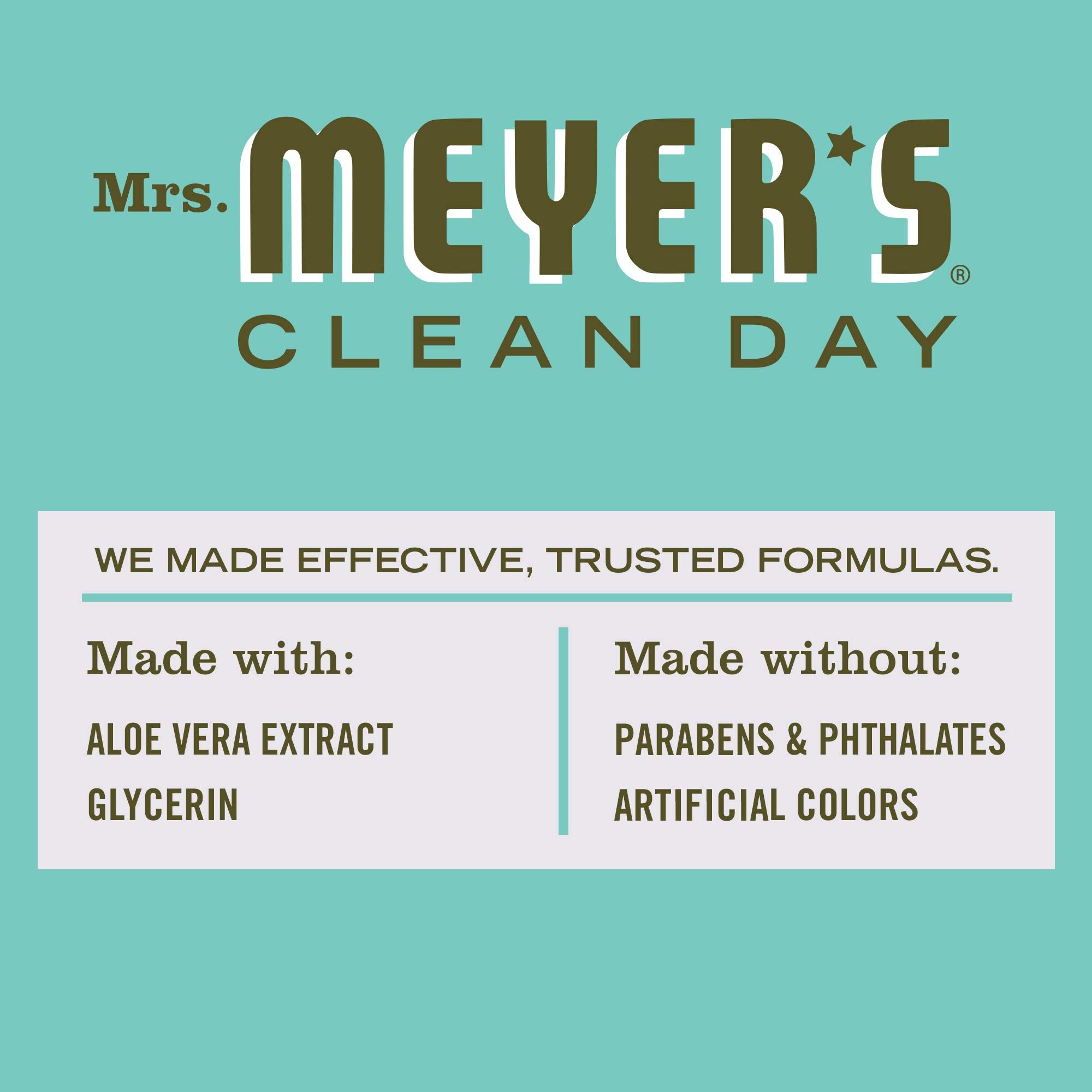 MRS. MEYER S CLEAN DAY Antibacterial Hand Sanitizer Spray, Travel Size, Removes 99.9% of Bacteria, Basil, 2 oz - Pack of 4