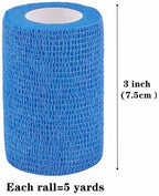 6 Pack 3 x 5 Yards Self Adhesive Elastic Bandage Wrap Stretch Self-Adherent Tape for First Aid,Sports, Wrist, Ankle (6 Colors)