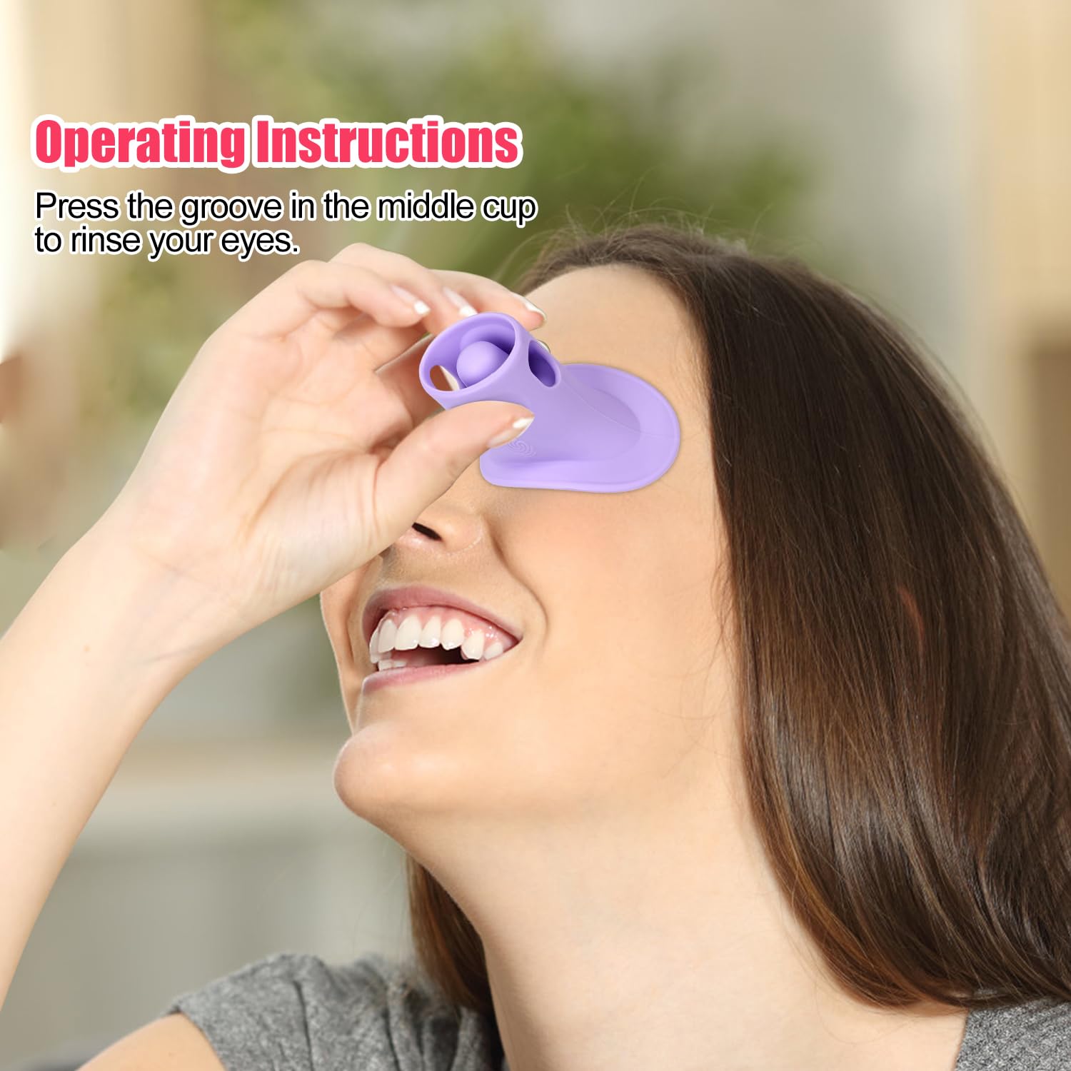 2pcs Eye Wash Cup, Hanging Silicone Eye Rinse Cup Portable Eye Flush Cup Reusable Eye Washer Cleaning Tool for Remove Dust Makeu