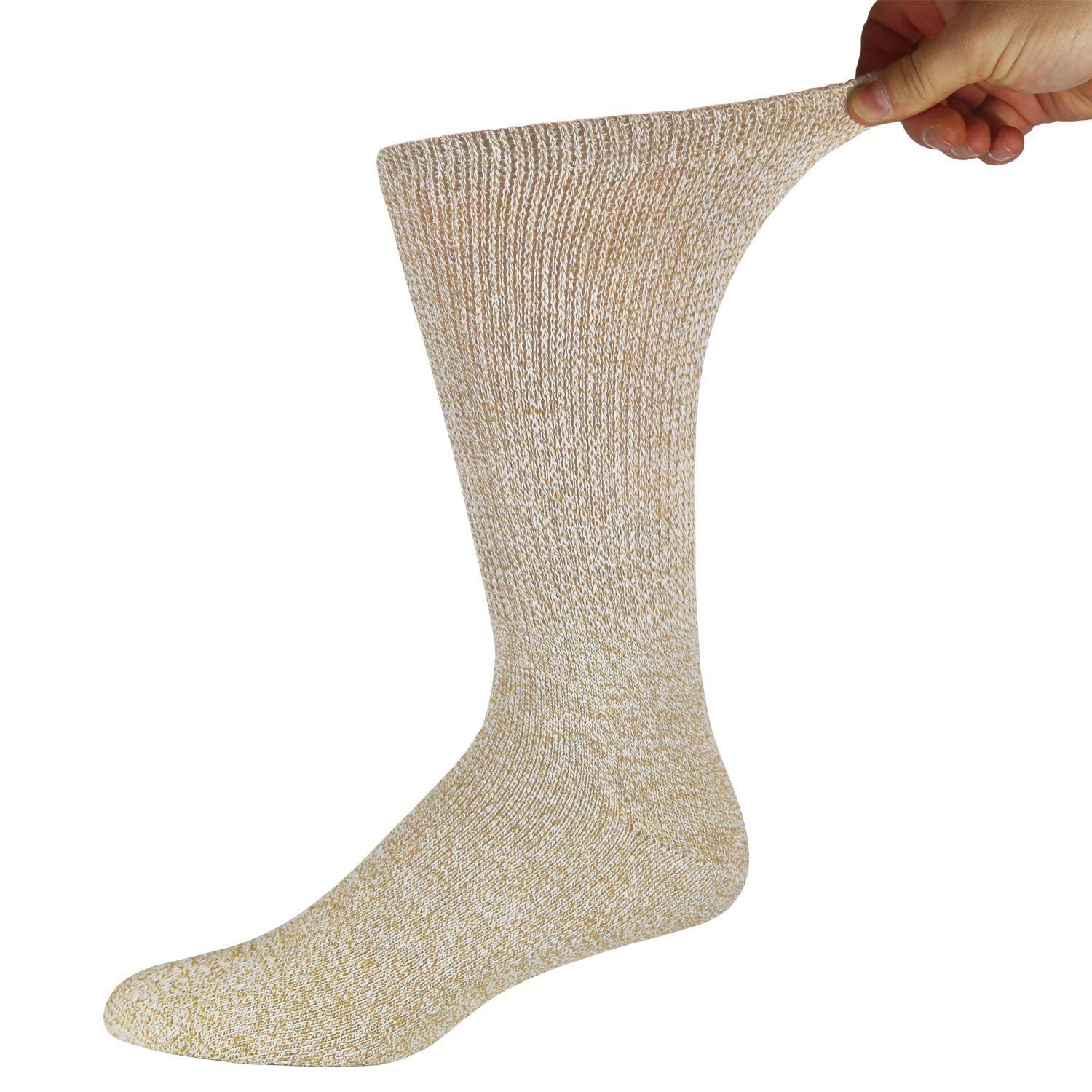 6 Pairs of Thermal Merino Wool Warm Diabetic Socks, Assorted, Shoe Size US Men 9-11.5/Women 11-13