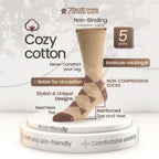 7BigStars Men's Diabetic Non-Binding Cotton Crew Socks - 5 Pack Big Tall - Stripe Pattern - Sock Size 13-15 Shoe Size 12-15 XL L
