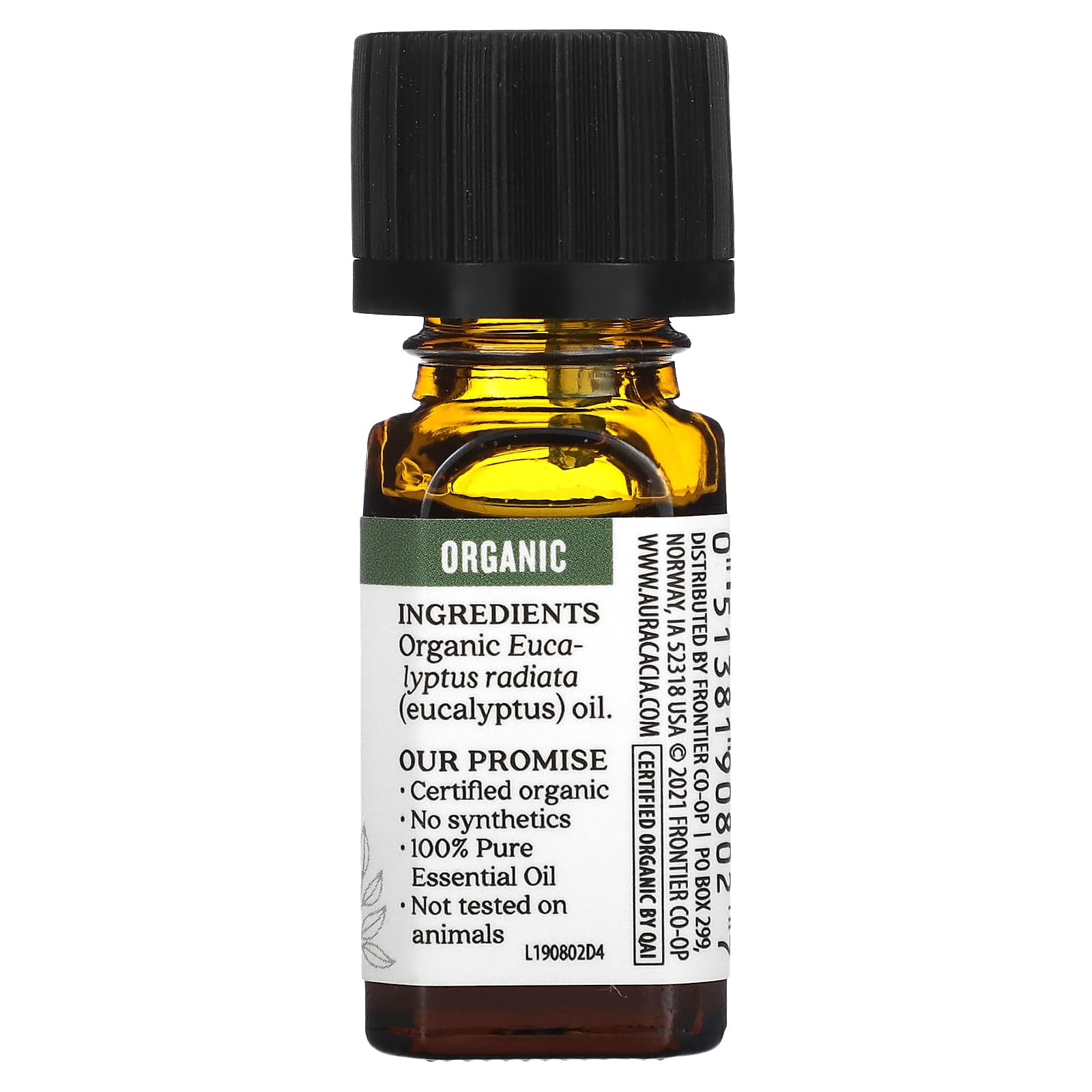 Aura Cacia Certified Organic Pure Eucalyptus Essential Oil | 0.25 fl. oz. | Eucalyptus Radiata